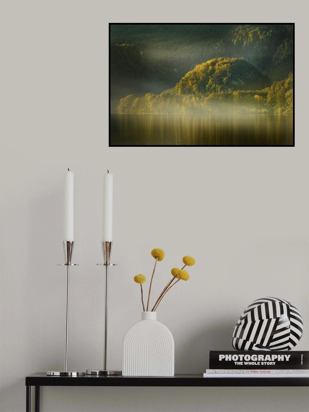 Foggy lake Poster och Canvastavla