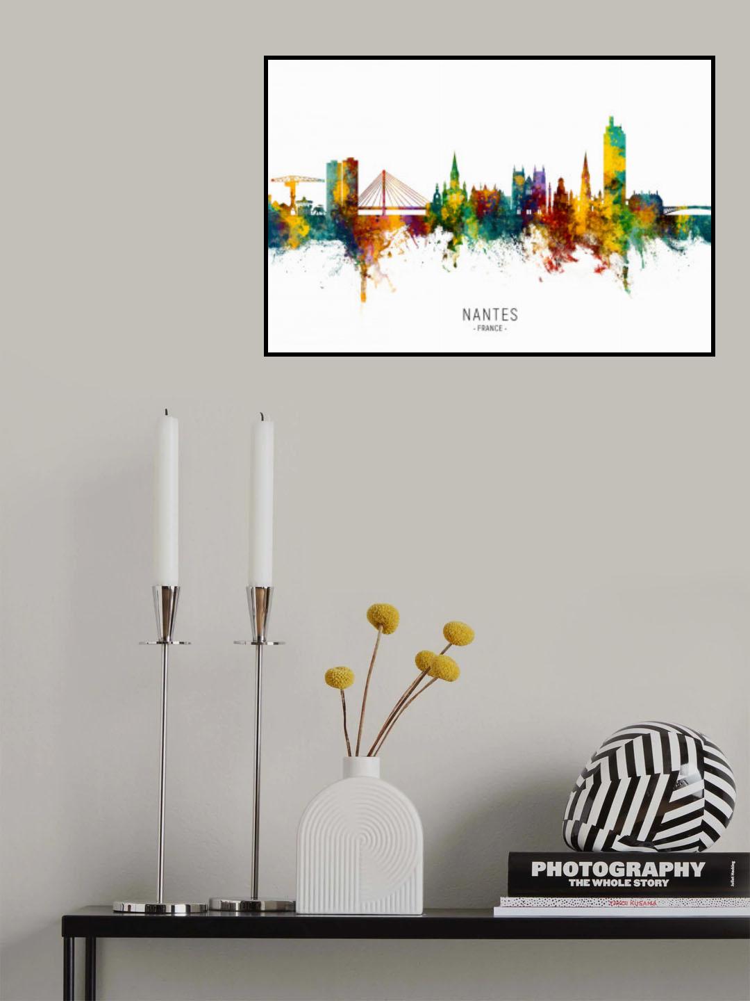 Nantes France Skyline Poster och Canvastavla