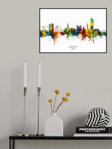 Nantes France Skyline Poster och Canvastavla