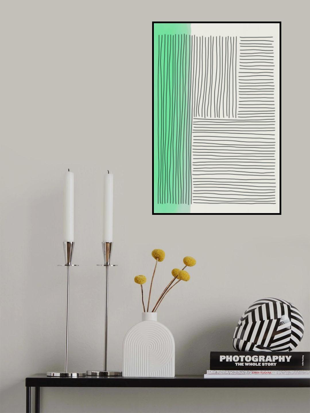 Pale Green Minimal Shapes Series #4 Poster och Canvastavla