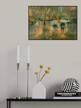two blue and white umbrellas Poster och Canvastavla