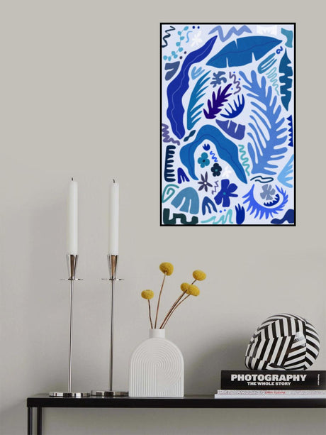Blue Garden Colors and Shapes Poster och Canvastavla