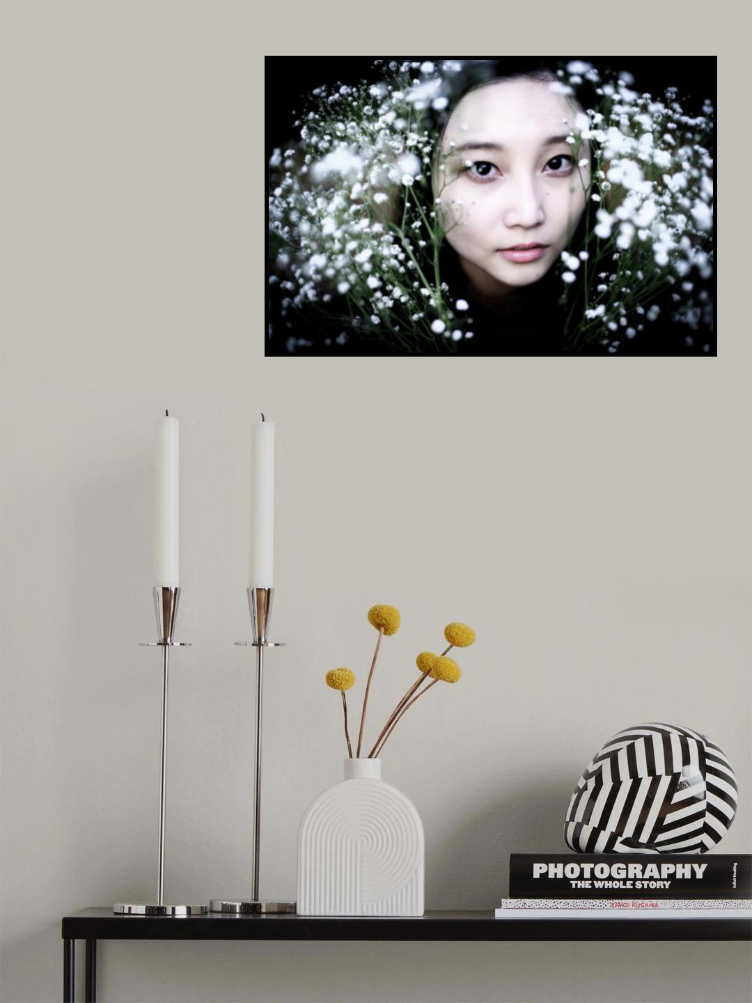 White Flower Poster och Canvastavla