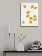 Melon Scattered Leaves Polka Dot 2 Poster och Canvastavla