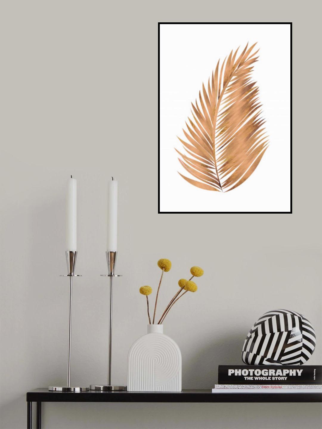 Copper gold palm leaf 6 Poster och Canvastavla