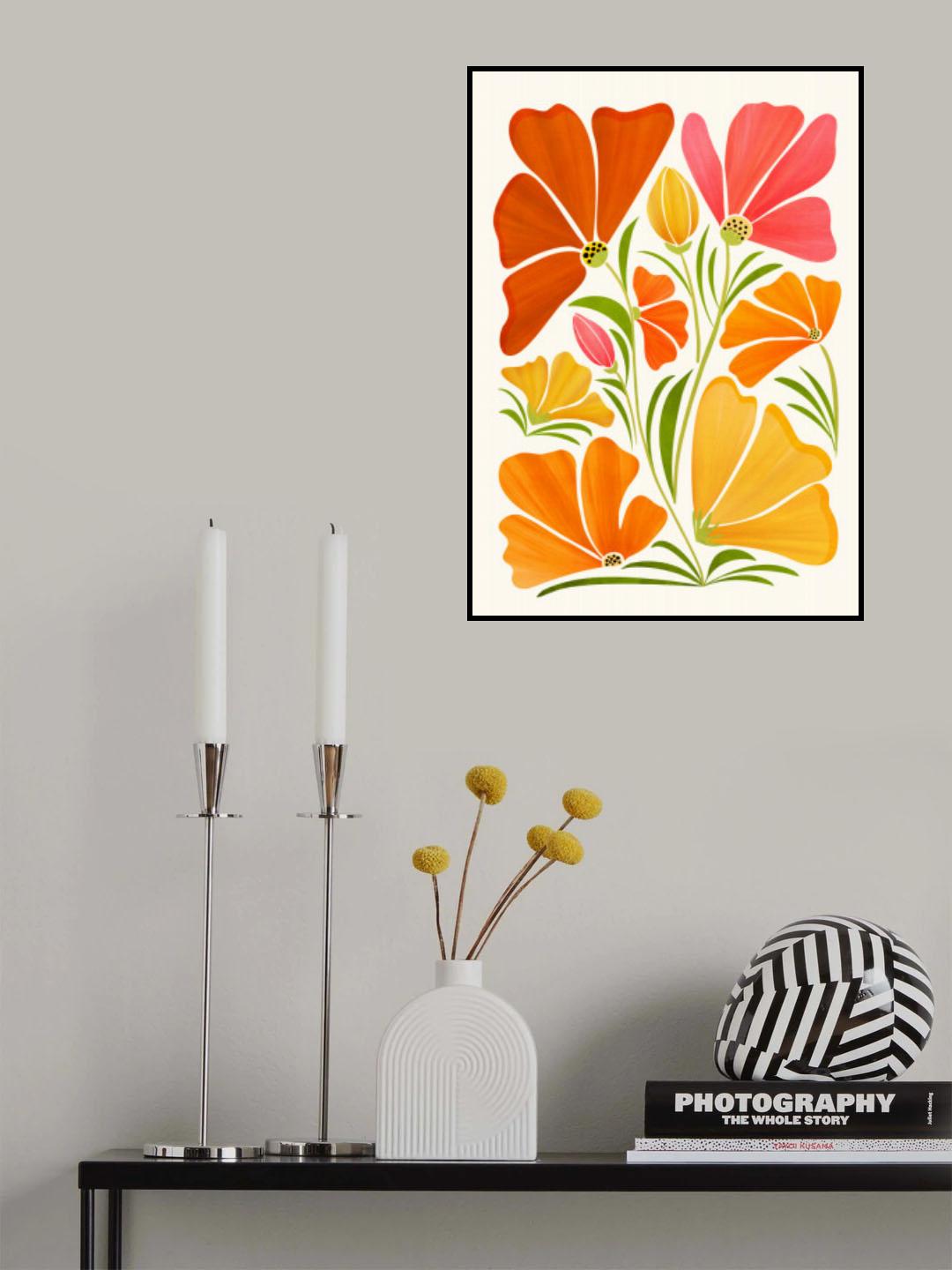 Spring Wildflowers Border Poster och Canvastavla