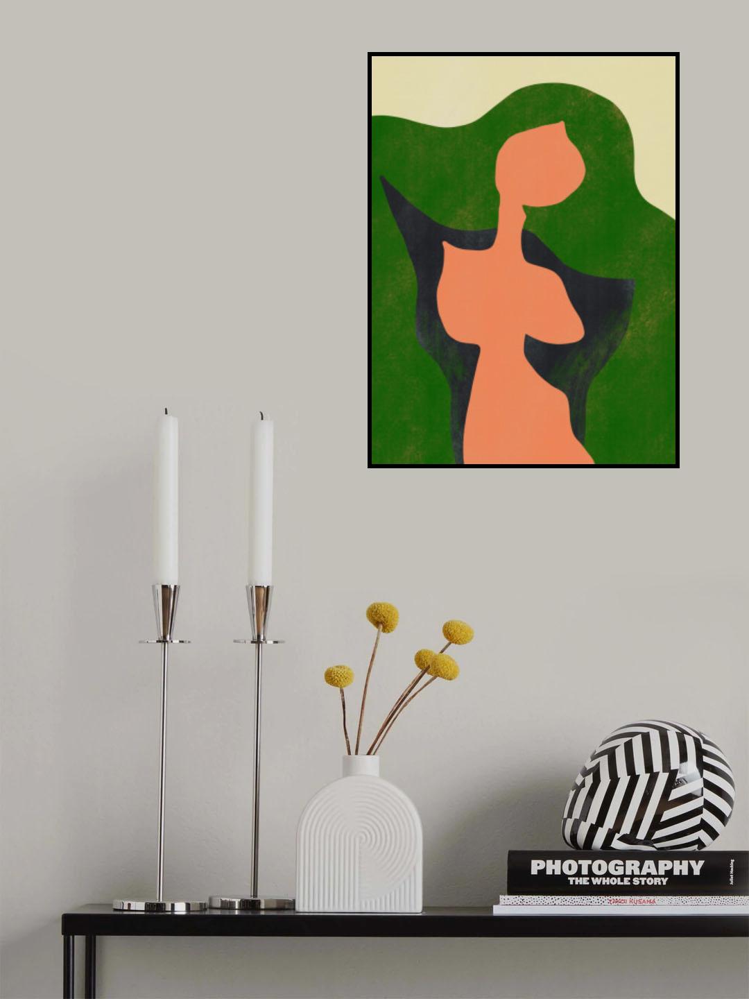 Girl With Thick Green Hair Poster och Canvastavla