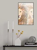 Lion half face 2 Poster och Canvastavla