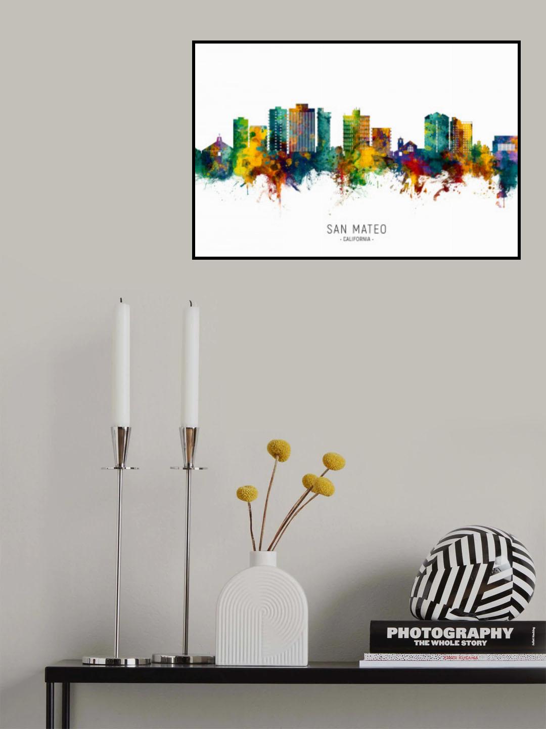 San Mateo California Skyline Poster och Canvastavla