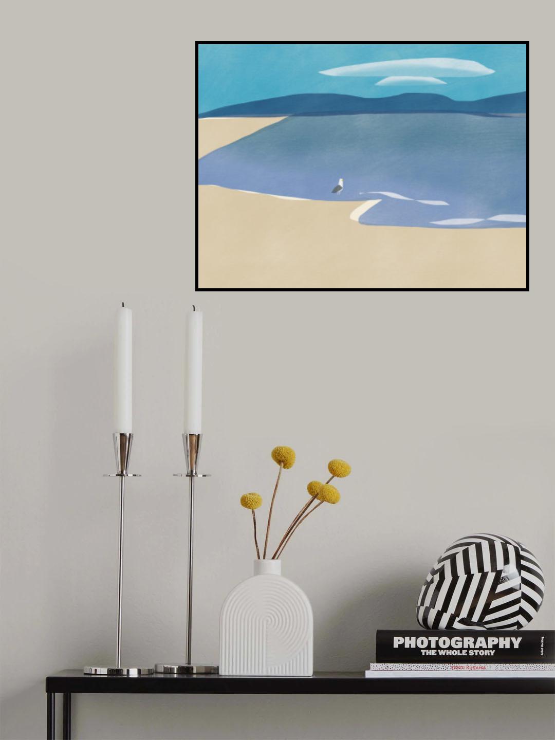 Seagull Watching Distant Cloud Poster och Canvastavla