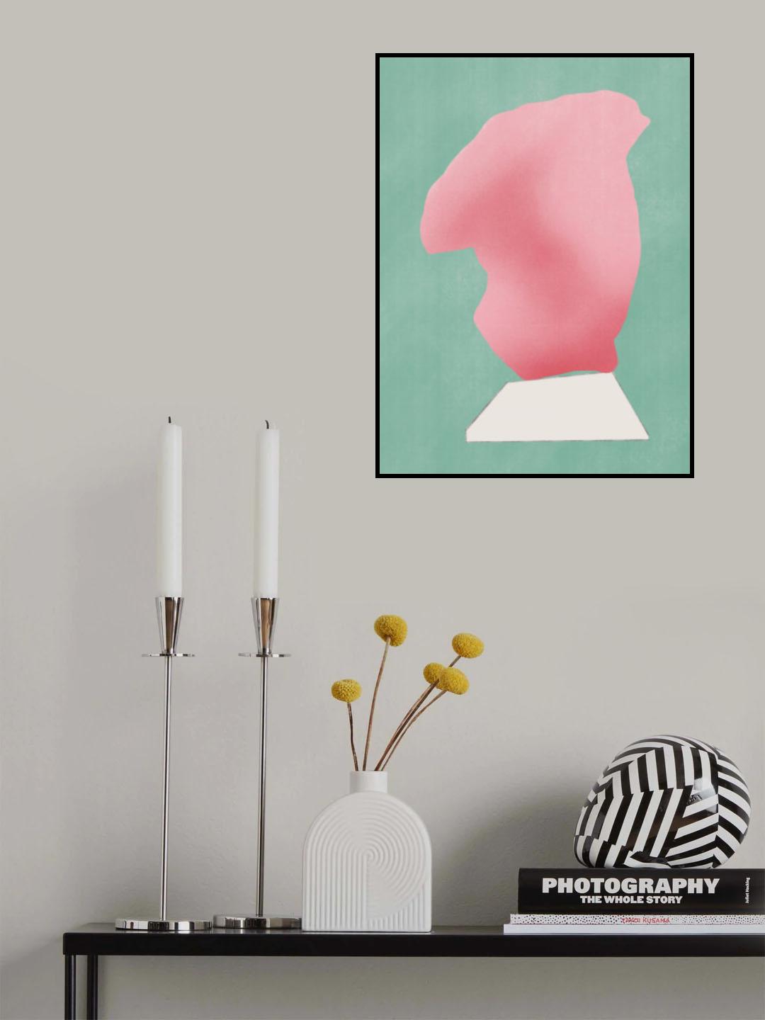 Stone Sculpture In Pink Poster och Canvastavla