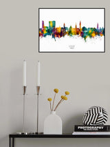 Lille France Skyline Poster och Canvastavla