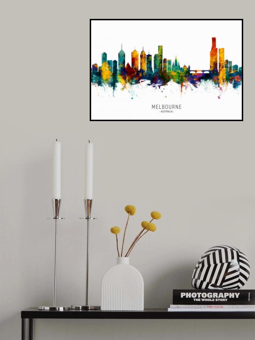 Melbourne Australia Skyline Poster och Canvastavla
