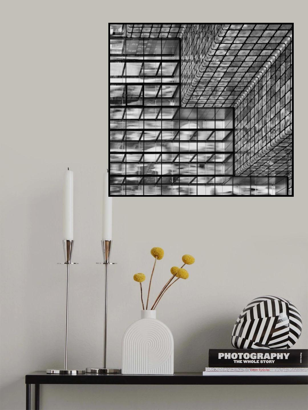 Silver squares Poster och Canvastavla