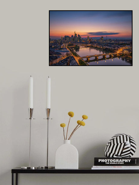 Frankfurt Skyline at sunset Poster och Canvastavla