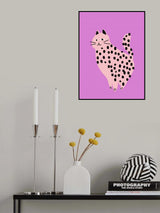 Cute Pink Cat Poster och Canvastavla