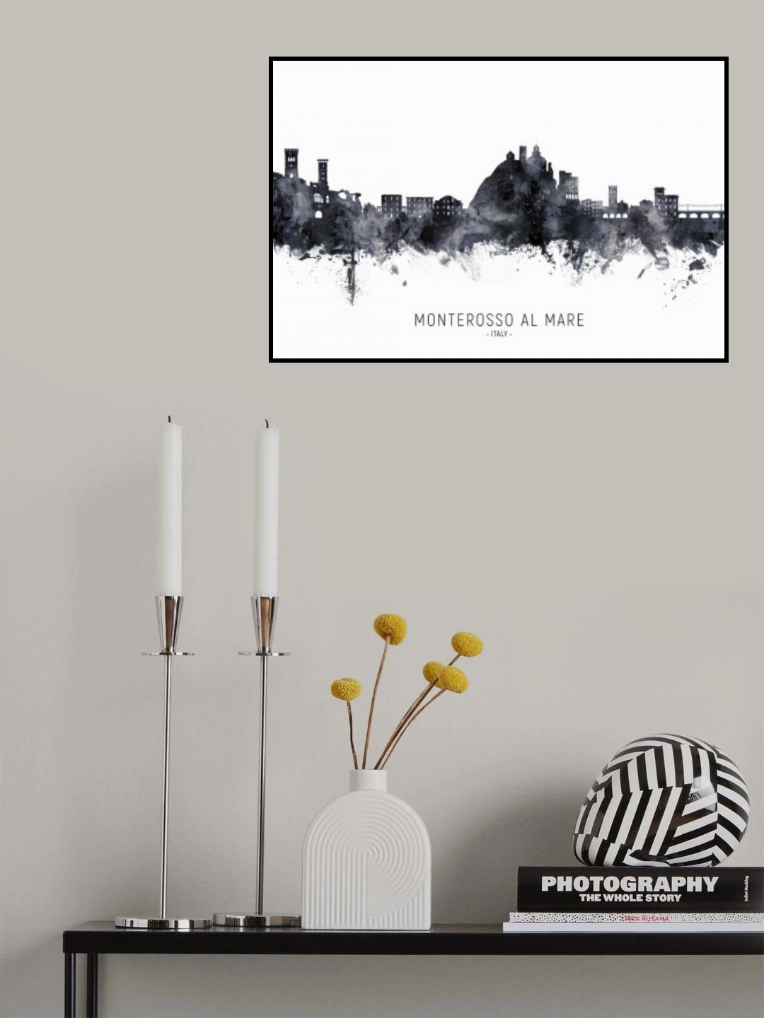 Monterosso al Mare Italy Skyline Poster och Canvastavla