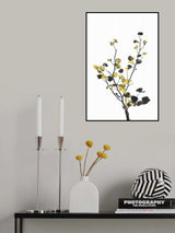 Flower Minimal Black and Gold 07 Poster och Canvastavla