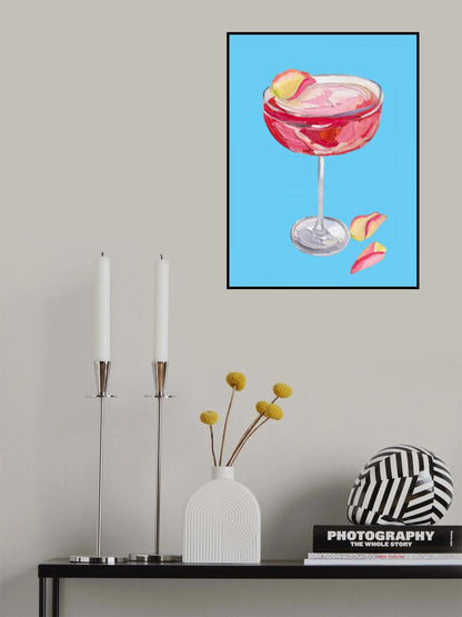 Sparkling Rose Gin Cocktail Poster