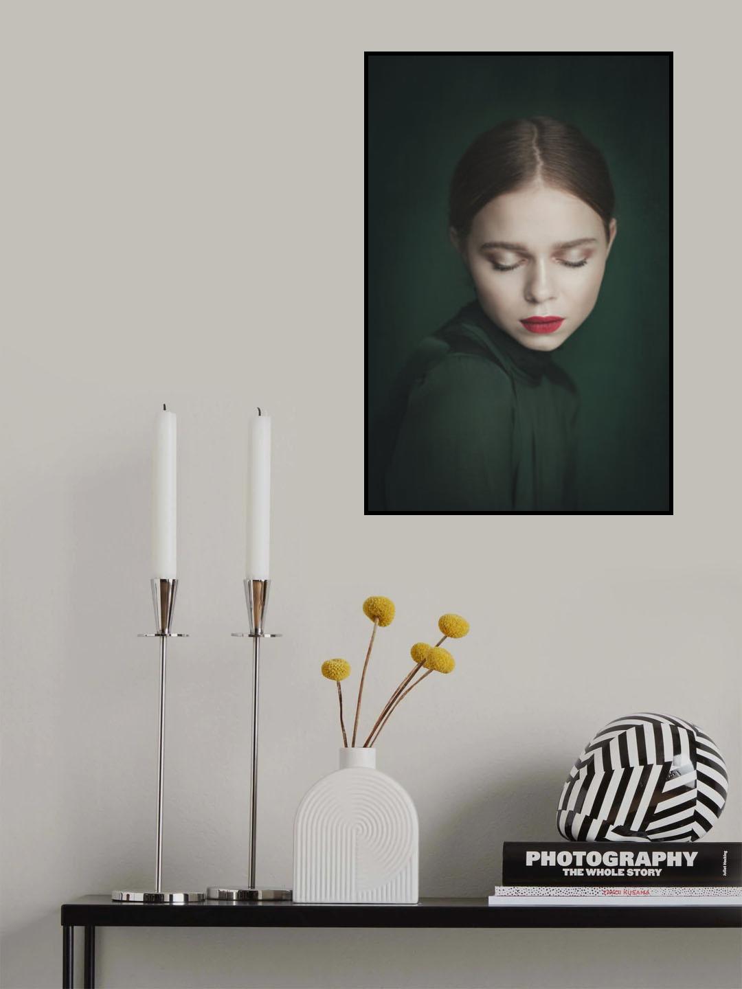 Portrait of redhead woman Poster och Canvastavla