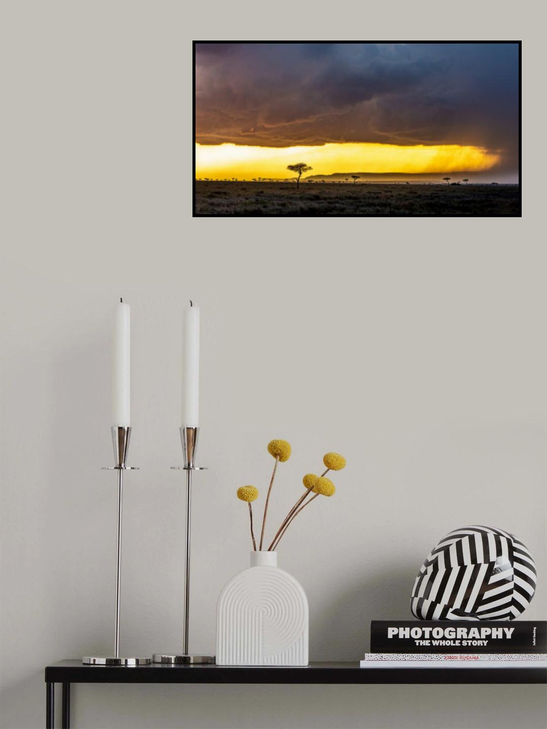 The departing storm at sunset Poster och Canvastavla