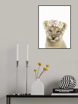 Floral Baby Lion Poster och Canvastavla