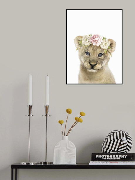 Floral Baby Lion Poster och Canvastavla
