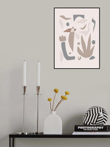 Pastel Leaves Cut Out Poster och Canvastavla
