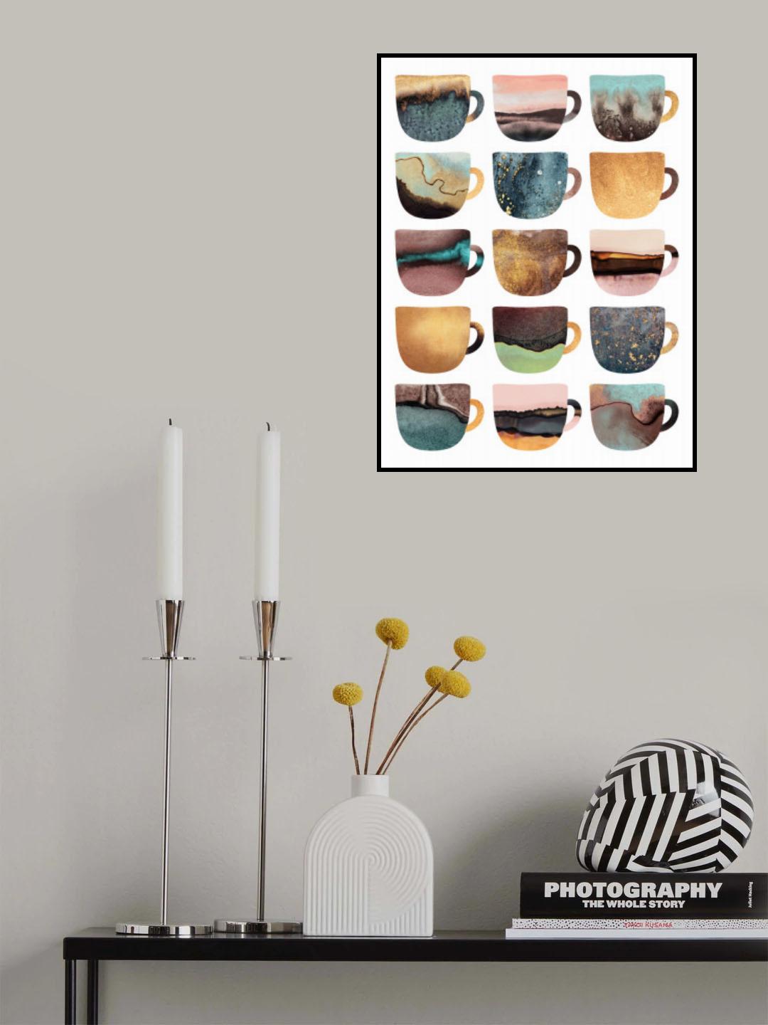 Earthy Coffee Cups Poster och Canvastavla