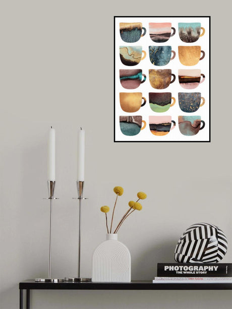 Earthy Coffee Cups Poster och Canvastavla