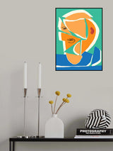 Abstract Cut Out Portrait Poster och Canvastavla
