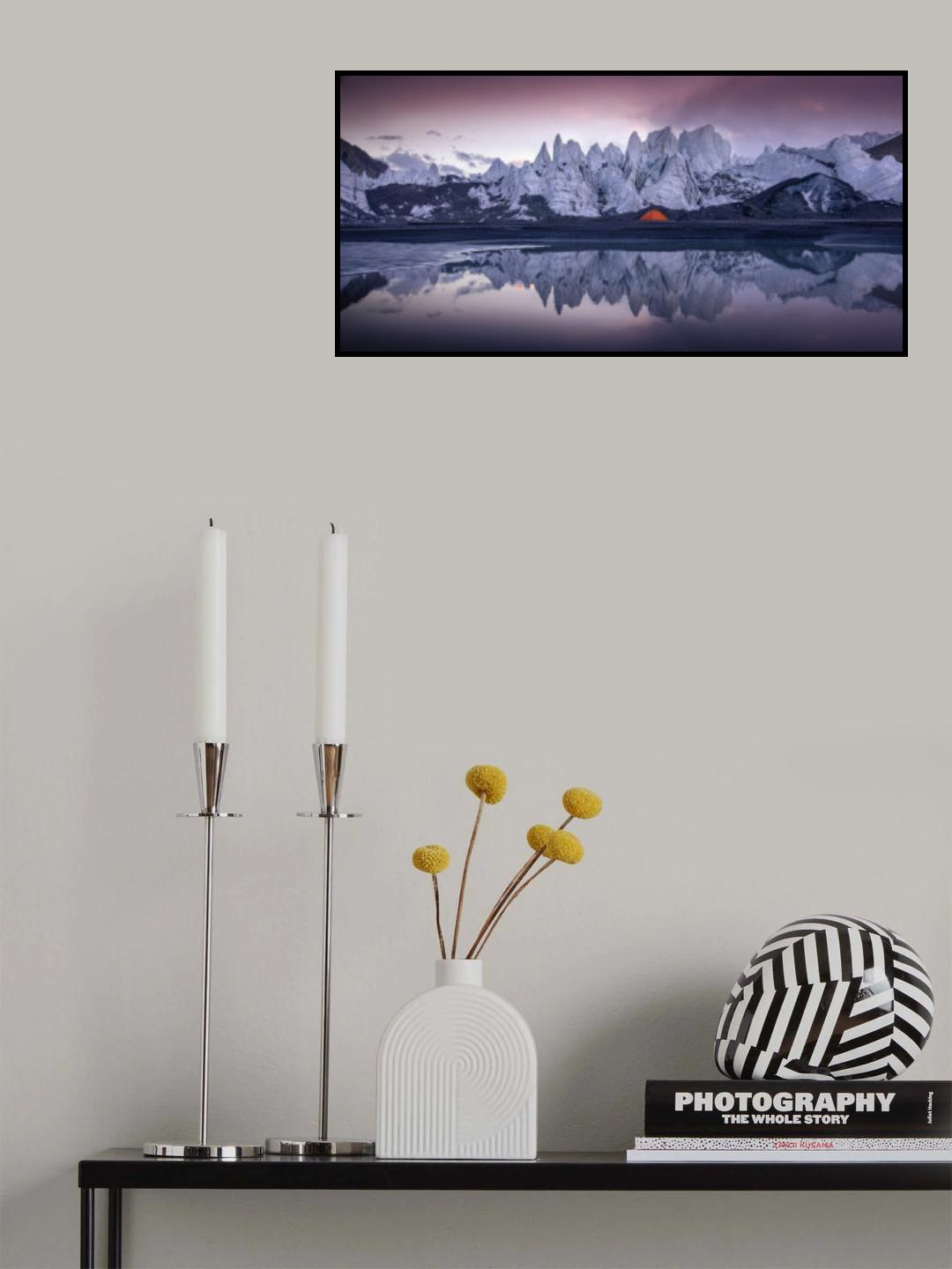 Ice Tower Forest under the Venus Light Belt 《夕阳冰塔》 Poster och Canvastavla