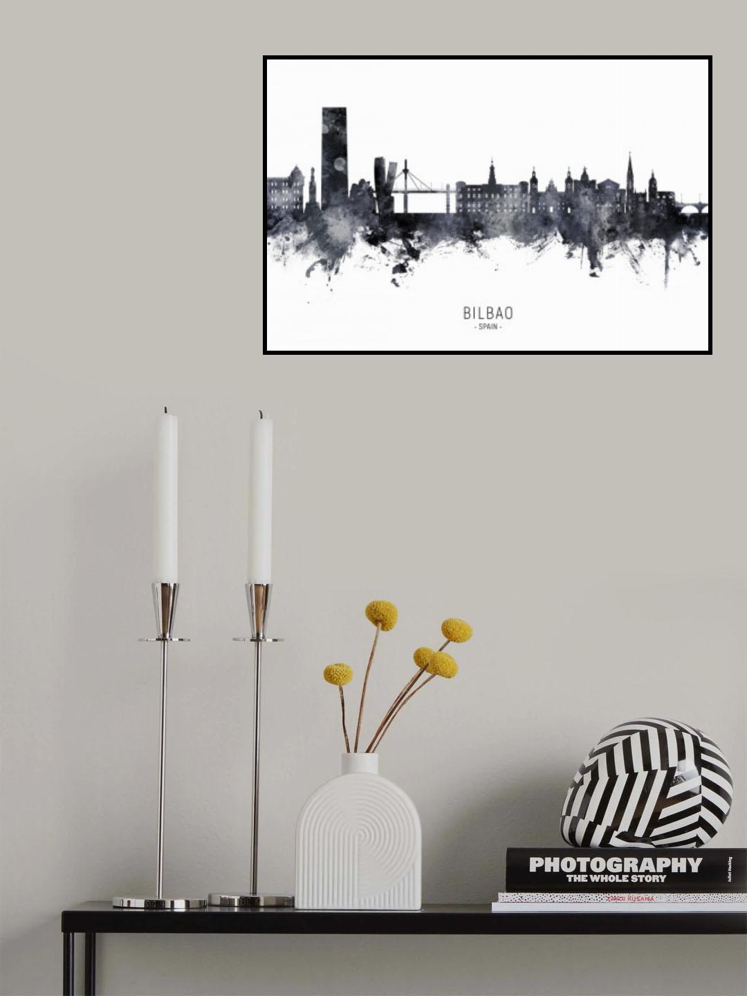 Bilbao Spain Skyline Poster och Canvastavla