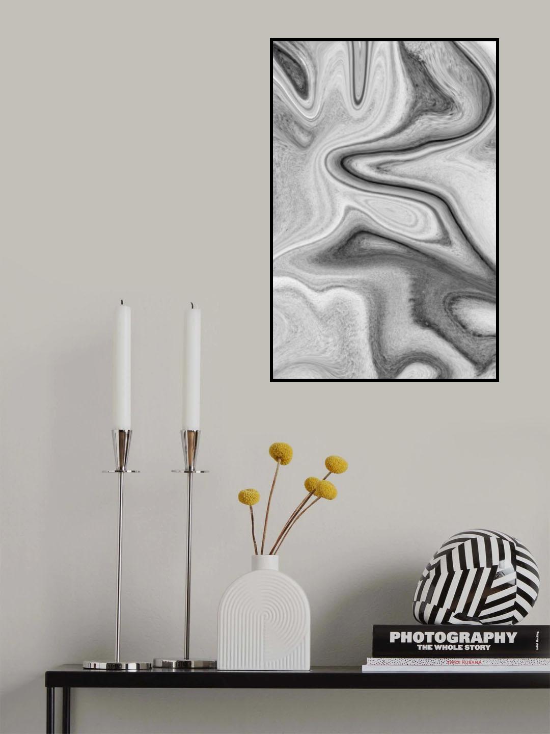 Grey Marble Poster och Canvastavla