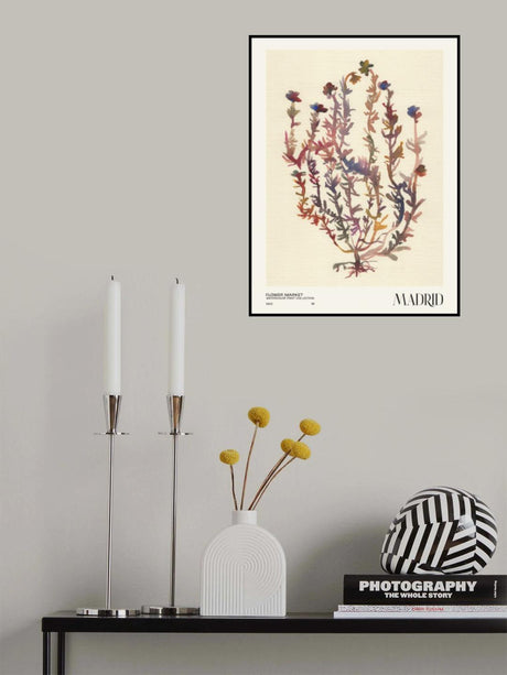 Watercolor print collection. Flower market - Madrid Poster och Canvastavla