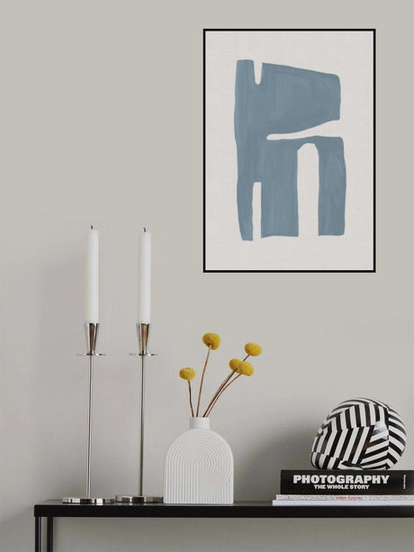 Mid Century Blue II Poster och Canvastavla
