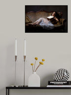 reading a book. Poster och Canvastavla