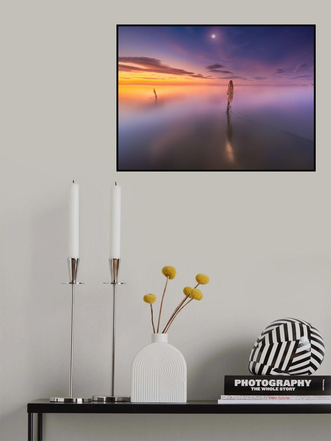 Sunrise in Delta del Ebre wetland Poster och Canvastavla