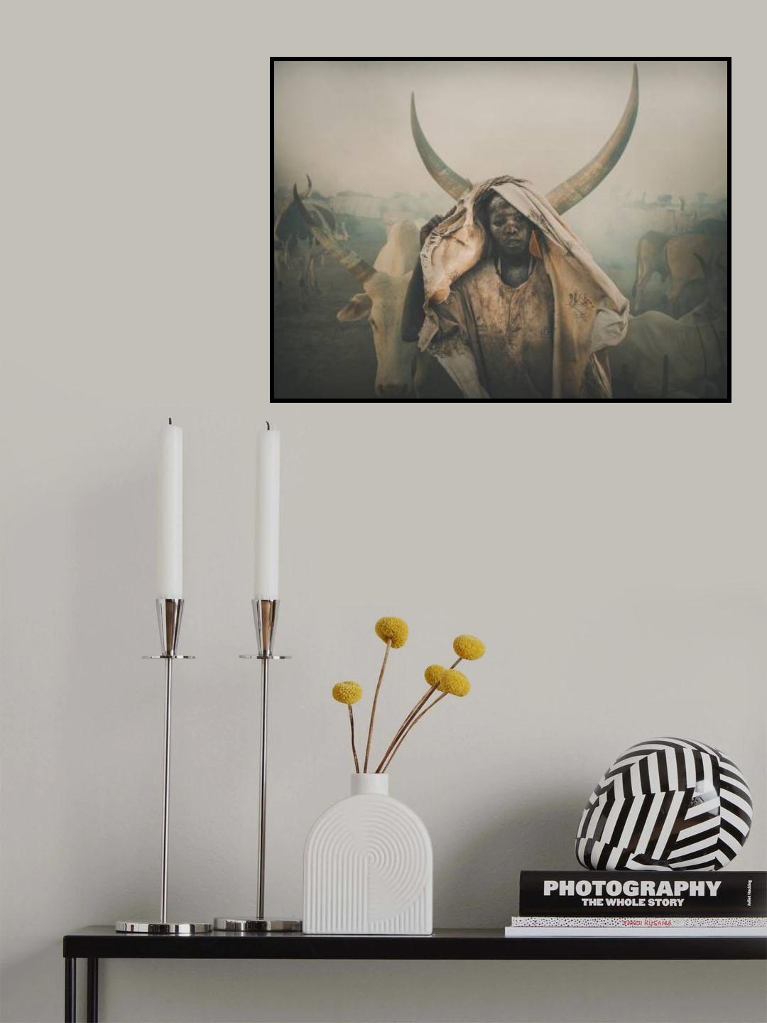 Mundari Boy horns Poster och Canvastavla