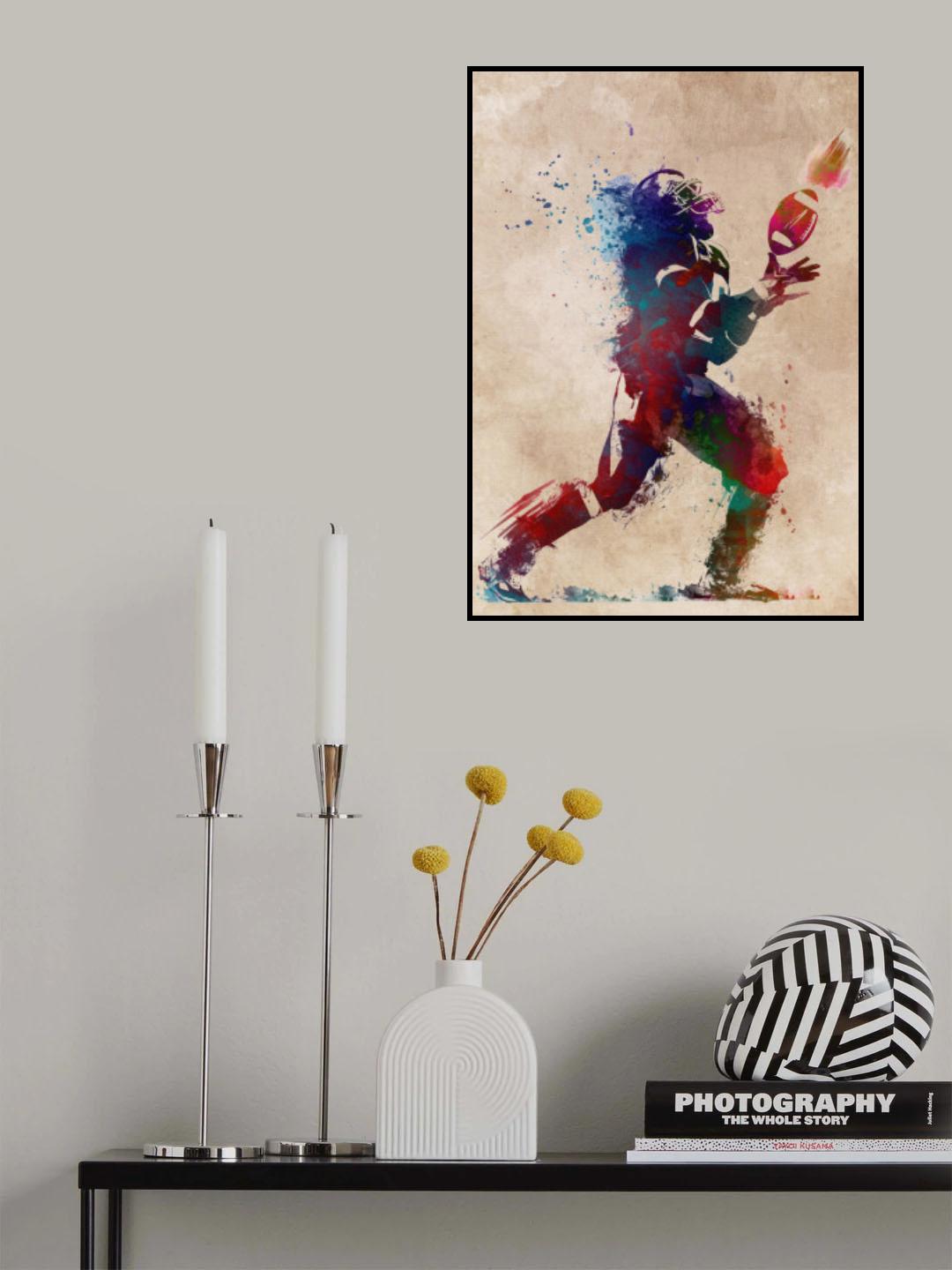 American Football Player Sport Art 5 Poster och Canvastavla