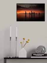 Fishing at sunset Poster och Canvastavla