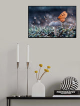 Butterfly and mushroom Poster och Canvastavla