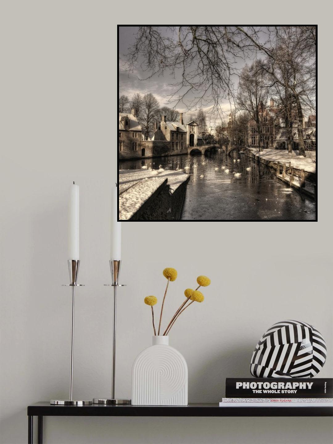 Bruges in Christmas dress Poster och Canvastavla