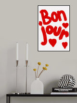 Bonjour Hearts Poster och Canvastavla