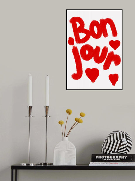 Bonjour Hearts Poster och Canvastavla