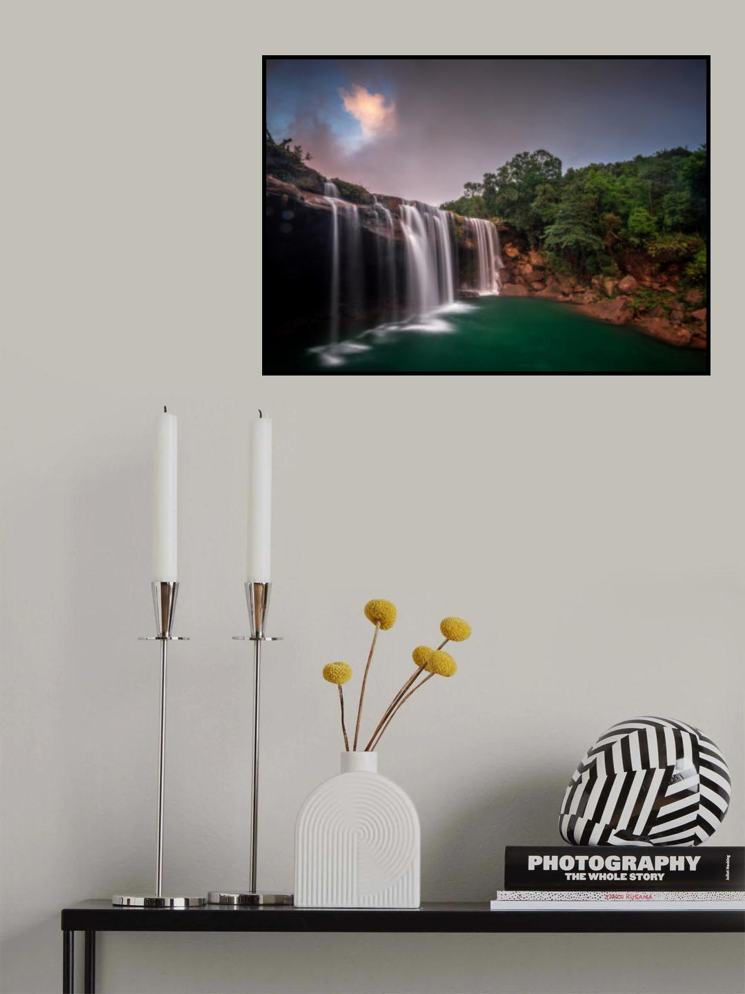 Krangsuri falls on a beautiful evening! Poster och Canvastavla