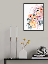 Danette bouquet in coral Poster och Canvastavla