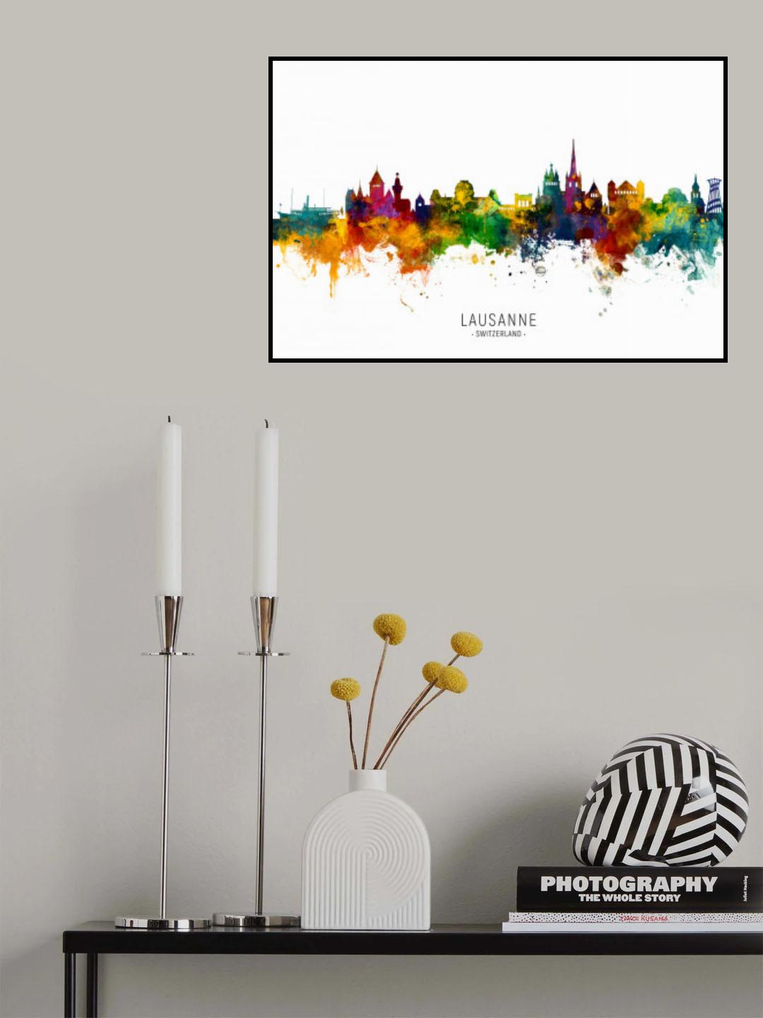 Lausanne Switzerland Skyline Poster och Canvastavla