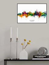 Lausanne Switzerland Skyline Poster och Canvastavla