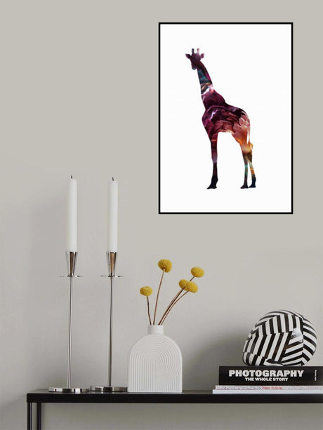 Flower Giraffe Poster och Canvastavla